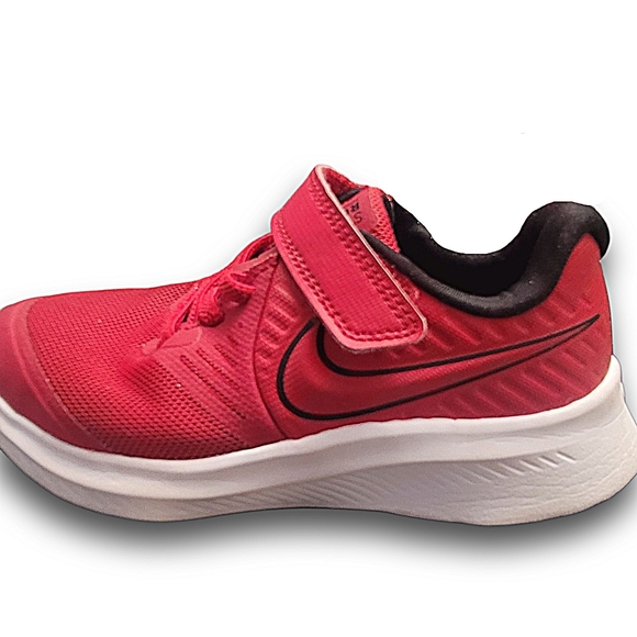 Nike Little Kid Star Runner 2.0 Red Sneakers Shoes Size 11C Black Swoosh Logo - Picture 8 of 14